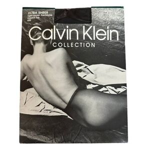 Calvin Klein Collection Ultra Sheer Lycra Pantyhose Black Size A Vintage NIB